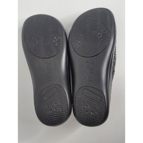 Alegria Womens Leather Clogs Shoes Black Embossed Slip On Casual EU 36 US 6.5 - Picture 8 of 9